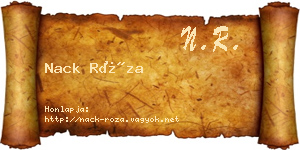 Nack Róza névjegykártya
